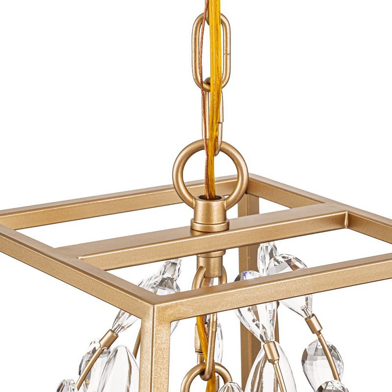 C Cattleya 3-Light 9.75in. Gold Foyer Pendant Light with Clear Crystals, 4 of 9