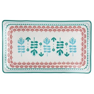 Gibson Home Village Vines 10.6 Inch Fine Ceramic Rectangular Platter in Multi - 1 of 4
