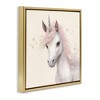 Stupell Industries Fairy Unicorn Soft Petals Floating Frame Canvas Art, Gold, 25" x 25" - 2 of 4