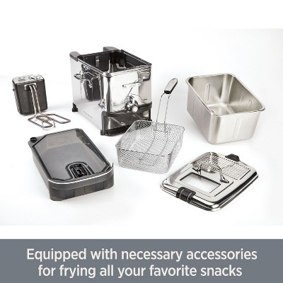 Stainless Steel Electric Deep Fryer with Digital Timer and Oil Filtration System