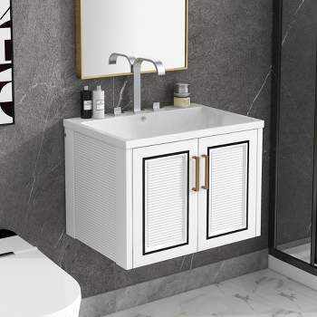 17.8 in. W x 23.7 in. D x 33.6 in. H Bathroom Vanity in White