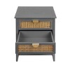 ORRD Natural Rattan 2-Drawer End Table | 80lbs Capacity & Insect-Proof | Nightstand & Side Table for Bedroom & Living Room - 4 of 4