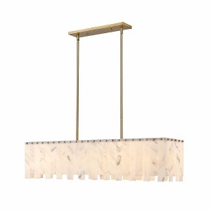 Viviana 7-Light Art Deco Island Light - Polished Nickel, 49" Steel Fixture, Dimmable - 1 of 4