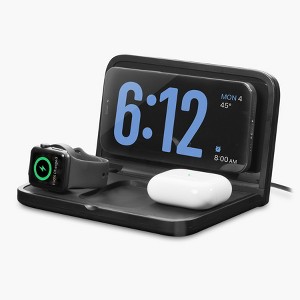 iHome Travel Alarm Clock with Wireless Charging Station for iPhone, AirPods, and Apple Watch (iWW7) - 1 of 4