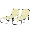 Outsunny Folding Chaise Lounge Pool Chairs, Set of 2 Outdoor Sun Tanning Chairs, Five-Position Reclining Back, Steel Frame & Oxford Fabric - 4 of 4