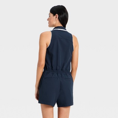 Women’s Sleeveless Knit Pleated Romper – All In Motion