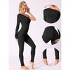 Allegra K Women's Off-Shoulder Slim Fit Soft Breathable Long-Sleeved Full Length Body Shapers - 3 of 4