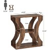 Gulches Farmhouse 3-Tier End Table Rustic Brown Wood Grain, 100lb Capacity, Narrow Side Table for Bedroom/Living Room - 3 of 4