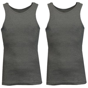 Galaxy By Harvic Men's Heavyweight Ribbed Tank Top-2 Pack - 1 of 4