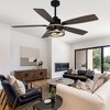 Bella Depot 52" Black Farmhouse Caged Ceiling Fan with Light and Remote 6-speed Reversible DC Motor for Living Room - 3 of 4