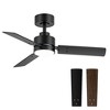Airsurfer 36-in Matte Black Ceiling Fan with Light, 3 Blades in Black & Brown, Remote Included, LED Color-Changing, 5" Downrod - 2 of 4
