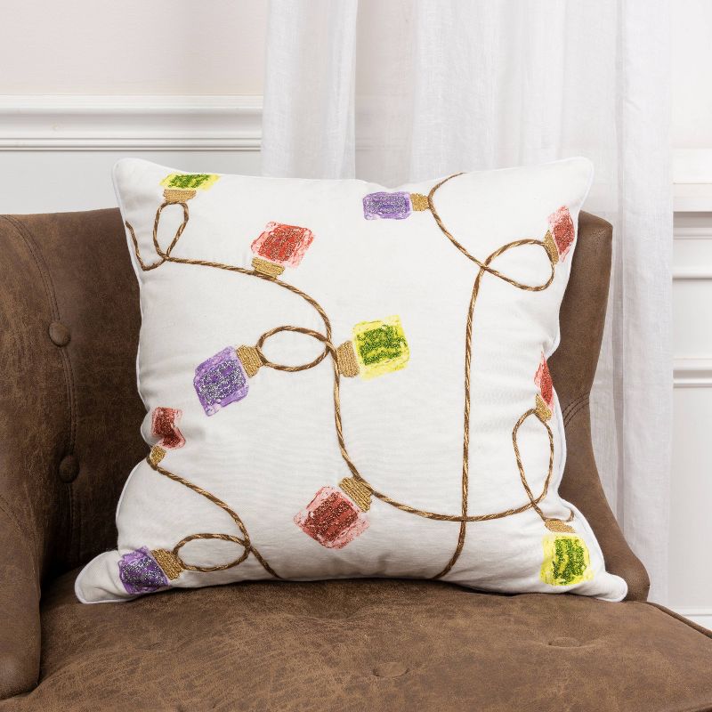 20&#34;x20&#34; Oversize String of Lights Polyester Filled Throw Pillow Square - Rizzy Home, 6 of 7