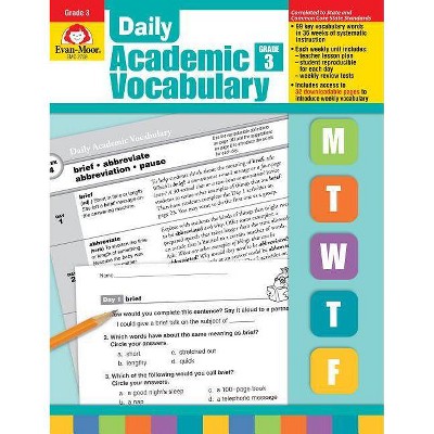 Daily Academic Vocabulary, Grade 3 - by  Evan-Moor Educational Publishers (Mixed Media Product)