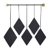 Metal Diamond Shapes Wall Mirror with Hanging Bar Black - Olivia & May: Chic Contemporary, No Assembly Required - 3 of 4