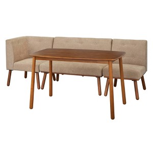4pc Playmate Living and Dining Room Set Beige - Buylateral: Versatile Upholstered Furniture, Rubberwood Frame - 1 of 4