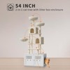 75.6 Inch Hidden Litter Box Enclosure with Cat Tree ＆ 2 Condo, Modern 2 in 1 Cat Tree Tower - 3 of 4