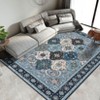 Large Living Room Area Rug 8x10 Washable Floor Carpet with Anti-Slip Backing, Low Pile Vintage Foldable Rug, Non-Shedding Soft Nursery Rug - 4 of 4