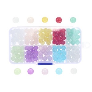 Unique Bargains Round Glass Beads for Bracelets Multicolored 200 Pcs - 1 of 4