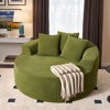 XIZZI Plush Round Sofa for Living Room, Soft Polyester Fabric with Spring & Sponge, 58.26" Circular Cozy Chair in Beige/Gray/Black/Pink/Green - 4 of 4