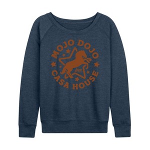Women's - Barbie - Mojo Dojo Casa House Lightweight French Terry Wide Neck Long Sleeve Shirt - 1 of 4
