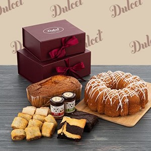 Dulcet Gift Baskets Food Gift Basket, 2 Tiered Gift Box, Congratulations Gift Baskets For Relatives, Family Members, and Men by Dulcet Gift Baskets - 1 of 4