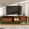 70.8'' Mid Century TV Stand for 75 Inch TV, Modern Media Console with Sliding Doors & Storage Drawers for Living Room-3irtyhousy - 3 of 4