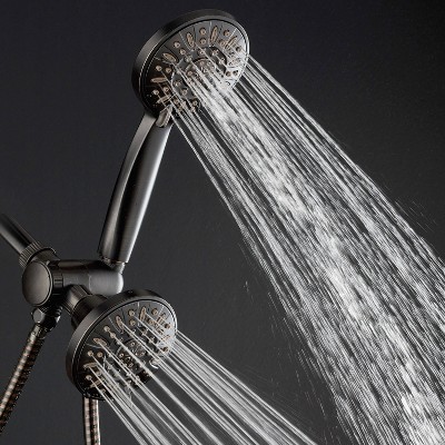 Oil Rubbed Bronze Dual Shower Head with Handheld and Pulse Mist