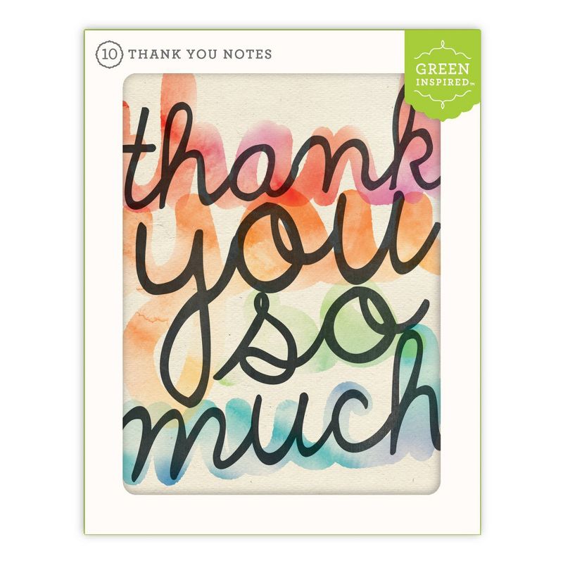 Green Inspired 10ct Rainbow Thank You Cards, 2 of 7