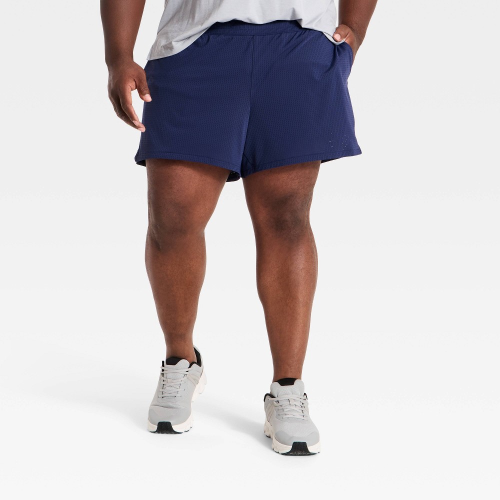 Men's Big 2-in-1 Run Mesh Shorts 5" - All In Motion™ Navy Blue 3XL