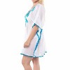 LA LEELA Women's Beach Loose Dress Cover Up Bikini Vacation Swimwear Mini Bathing Suit Beachwear Medium-Large White, Solid - 3 of 4