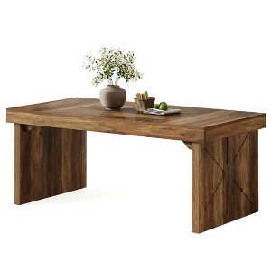 Resenkos Computer Desk, Office Desk, Study Desk,63" Executive Desk, Wood Computer Desk Office Desk,Brown - 1 of 4