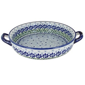 Blue Rose Polish Pottery Z140 Manufaktura Small Round Baker with Handles - 1 of 1
