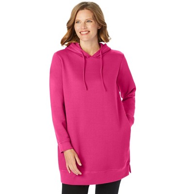 Woman Within Plus Size Longer-Length Hoodie Sweatshirt.