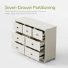 This storage cabinet measures 44.88 inches in size, comes with seven drawers, and is off-white in color - 4 of 4