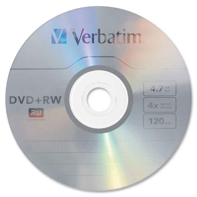 Verbatim DVD+RW 4.7GB 4X with Branded Surface - 10pk Jewel Case - 2 Hour Maximum Recording Time, 2 of 3