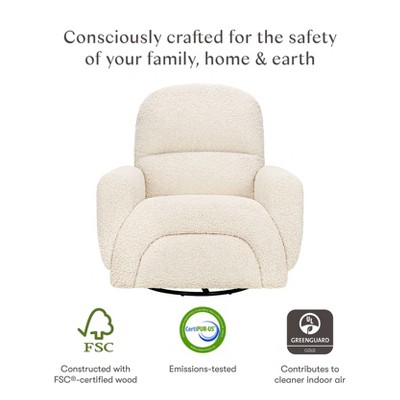 Almond Teddy Loop Swivel Recliner with Metal Frame