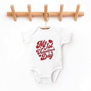The Juniper Shop First Valentine's Cursive Baby Bodysuit - 1 of 3