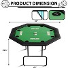 Poker Table w/Metal Legs, Octagon Poker Table, Blackjack Gaming Table with Water-Resistant Cushioned Rail - 3 of 4