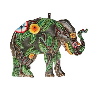 Slickblue One-of-a-Kind 14-Inch Elephant Wall Art – Handcrafted from Steel, Symbolizing Kindness - 1 of 4