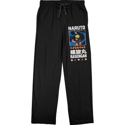 Mens Naruto Shippuden Anime Rasengan Forest Green Sleep Pajama Pants