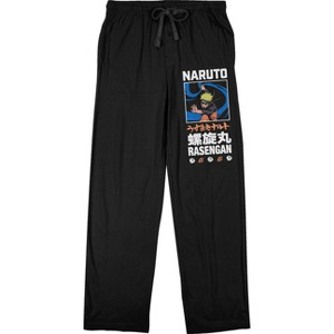 Mens Naruto Shippuden Anime Rasengan Forest Green Sleep Pajama Pants - 1 of 3