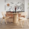 SEVOBAL Accent Chairs Foldable Wooden Chairs Woven Seat Rustic Accent Kitchen Dining Patio for Garden, Outdoors, Beige, 23.4"*34.3"*19" - 2 of 4