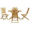 vidaXL Bamboo Patio Dining Set - 5 Piece Foldable Outdoor Garden Table and Chair Furniture - 43.3” x 21.7” Table - Waterproof - Durable - 3 of 4