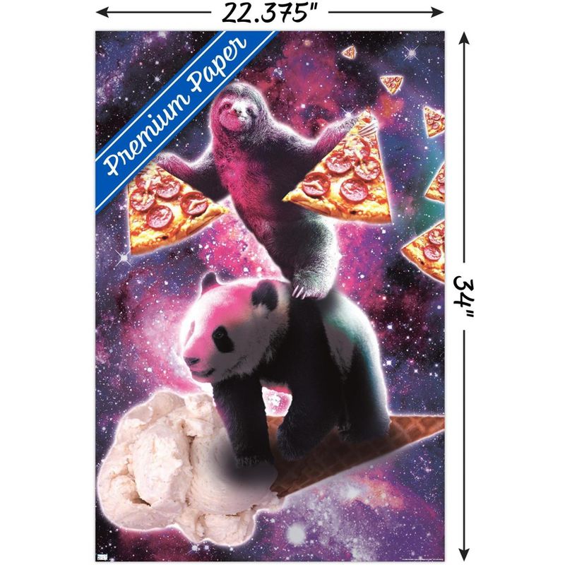 Trends International James Booker - Space Sloth With Pizza Riding Ice Cream Panda Unframed Wall Poster Prints, 3 of 7