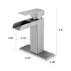 Brushed Nickel Single-Handle Waterfall Faucet for Bathroom Sink, 1-3 Hole, with Pop-Up Drain and Deck Plate. - 4 of 4