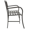 vidaXL Twin Patio Bench 96.9 inch Black Steel - 4 of 4