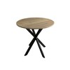 ACEPANO 31.5 in. W Modern Small Round Coffee Table with Black Metal Legs-Brown - 2 of 4