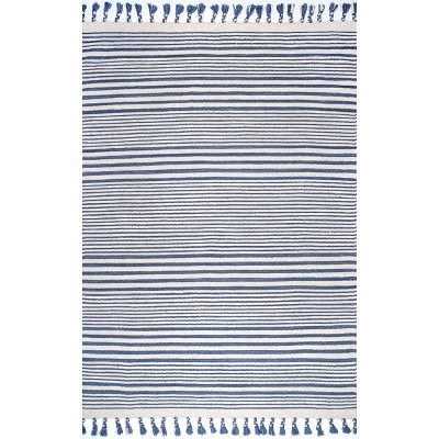 Nuloom Rose Stripe Cotton Flatweave Tassel Indoor Area Rug