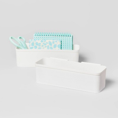 White Long Utility Cart Divider Cups Set of 2