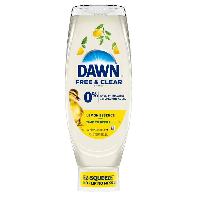 Dawn Lemon Essence Free &#38; Clear Ez Squeeze Dishwashing Liquid - 24.3 fl oz, 1 of 11